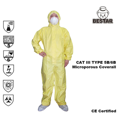Tipo terno protetor químico do gato III das combinações médicas descartáveis de 5B/6B para o hospital