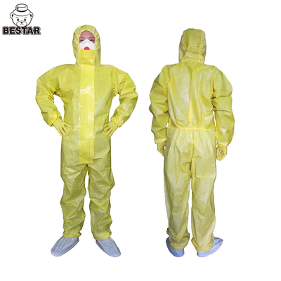 TIPO amarelo 3 combinação do terno descartável impermeável do Biohazard do PPE