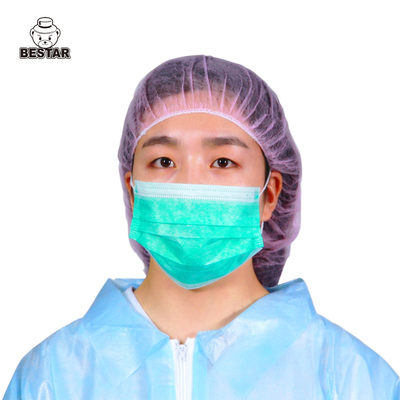 EN14683 enegrecem 3 camadas de máscara protetora descartável cirúrgica para o hospital 16.5x9.5