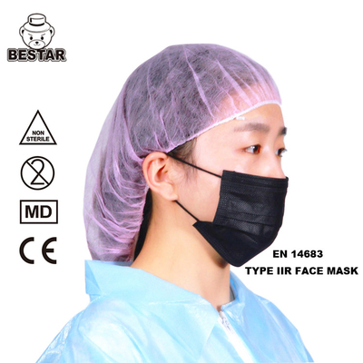 Máscara protetora descartável não tecida do isolamento 3 dobras para o hospital 17.5x9