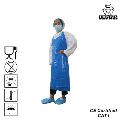 Óleo personalizado que resiste o nylon azul do avental protetor descartável para limpar