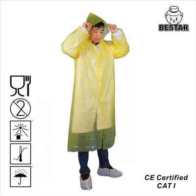 Os ponchos descartáveis plásticos da chuva do PE impermeável vestem-se com capa