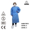 AO NÍVEL 3 dos vestidos descartáveis longos da luva do hospital de SMS vestidos azuis do isolamento com punhos